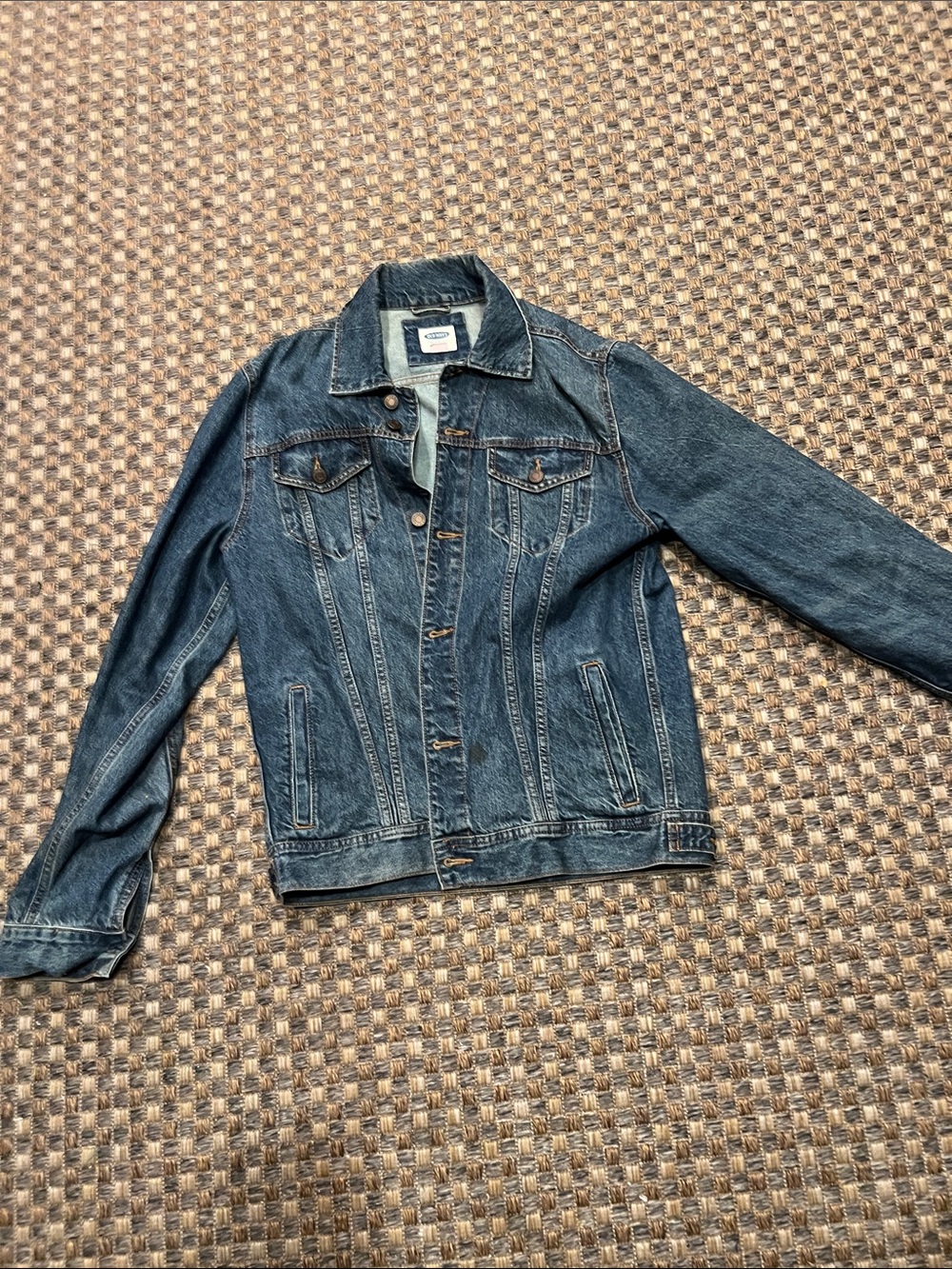 Old Navy Men's Dark Blue Denim Jacket medium